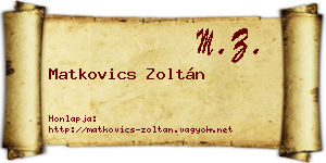 Matkovics Zoltán névjegykártya