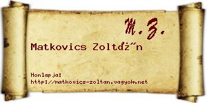 Matkovics Zoltán névjegykártya