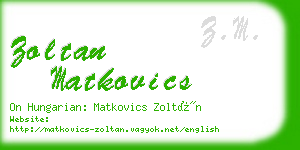 zoltan matkovics business card